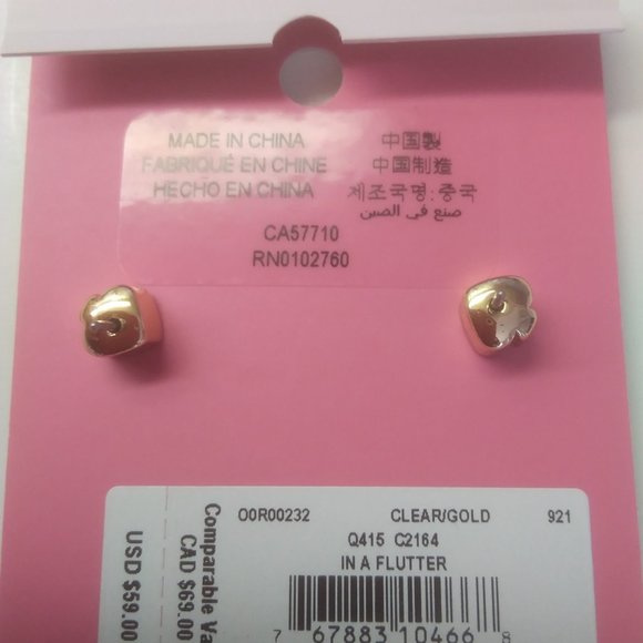 Kate Spade New Gold Butterfly Earrings - Picture 3 of 3